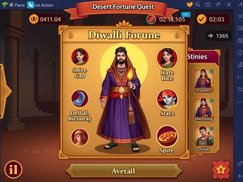 Desert Fortune Quest gameplay screenshot showing character customization